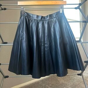 Topshop faux leather pleated skirt